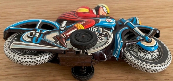JW Wagner Motorbike 1968 Tinmodel with  frictiondrive (9679)